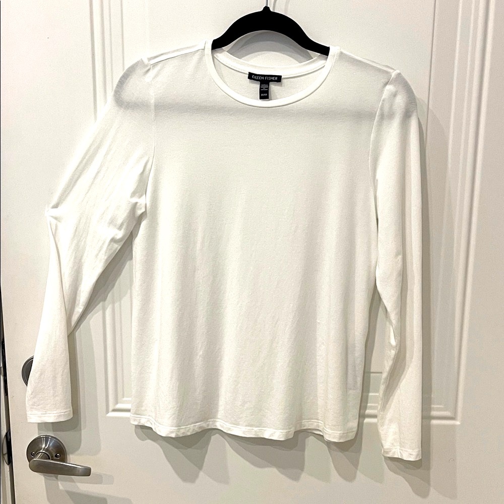 Eileen Fisher White Long Sleeve Top